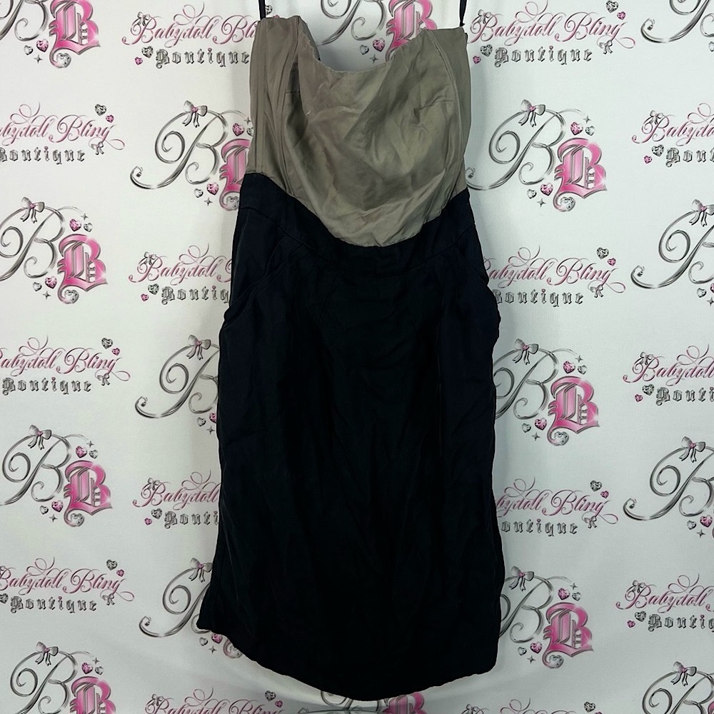 Banana Republic Strapless dress half half classic Black and Gray Dress